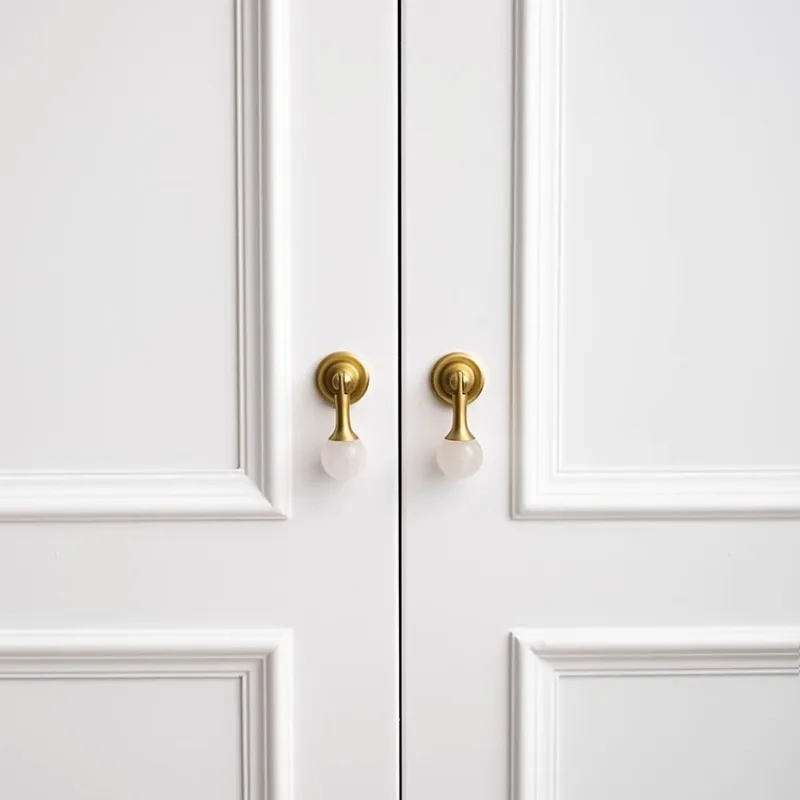 White Crystal Ball+Brass Furni - Furniture Hardware Drop Pulls recension och pris